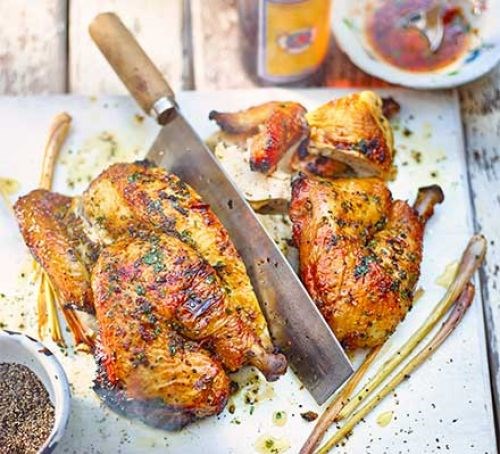 Lemongrass-skewered Thai chicken