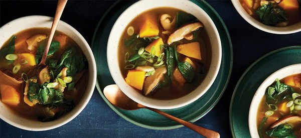 Lemongrass, squash, and greens soup