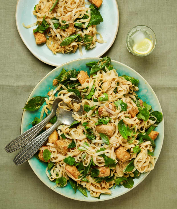 Lemongrass tofu with noodles
