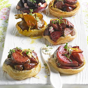Lemony beet tarts