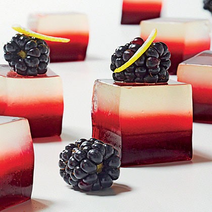 Lemony blackberry-vodka gelées