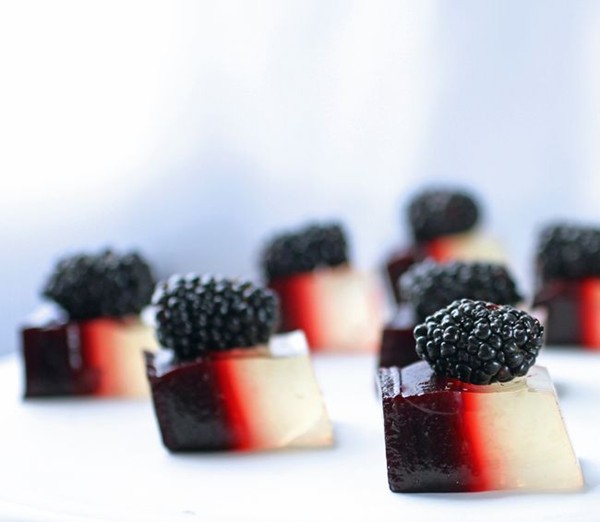 Lemony blackberry-vodka gelées