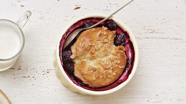 Lemony blueberry cobbler