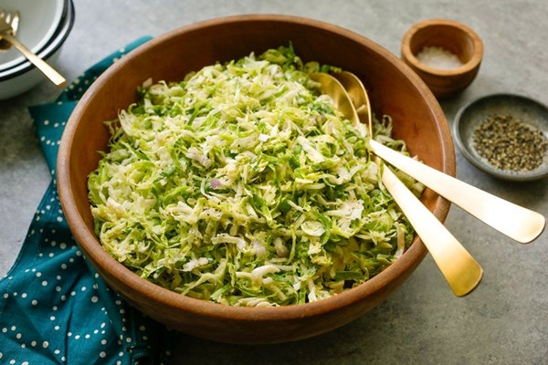 Lemony Brussels sprout slaw