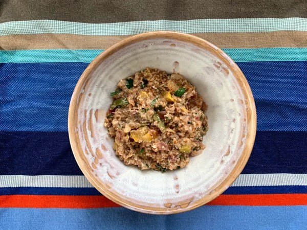 Lemony bulgur with zucchini, olives, and ricotta salata