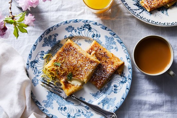 Lemony cheese blintzes