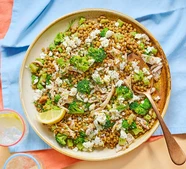 Lemony chicken lentils