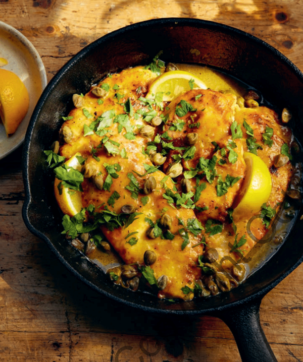 Lemony chicken piccata