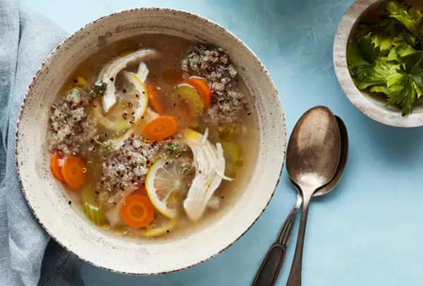 Lemony chicken-quinoa soup