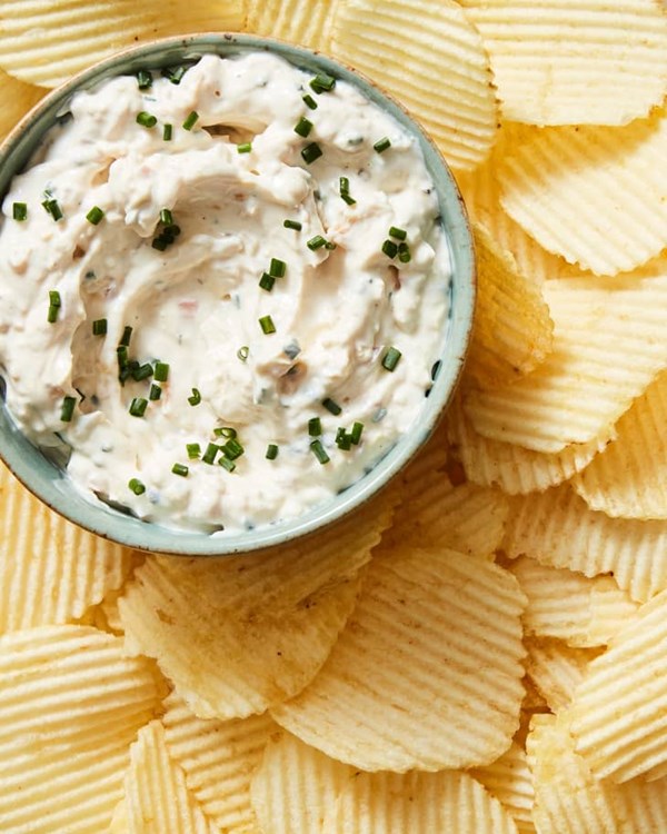 Lemony clam dip with shallots