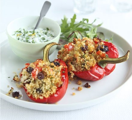 Lemony couscous stuffed peppers