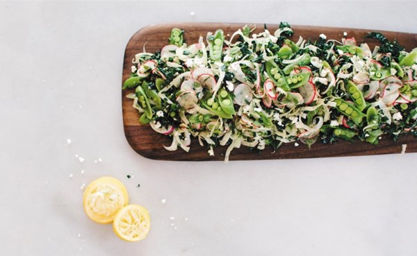 Lemony fennel, radish & kale salad