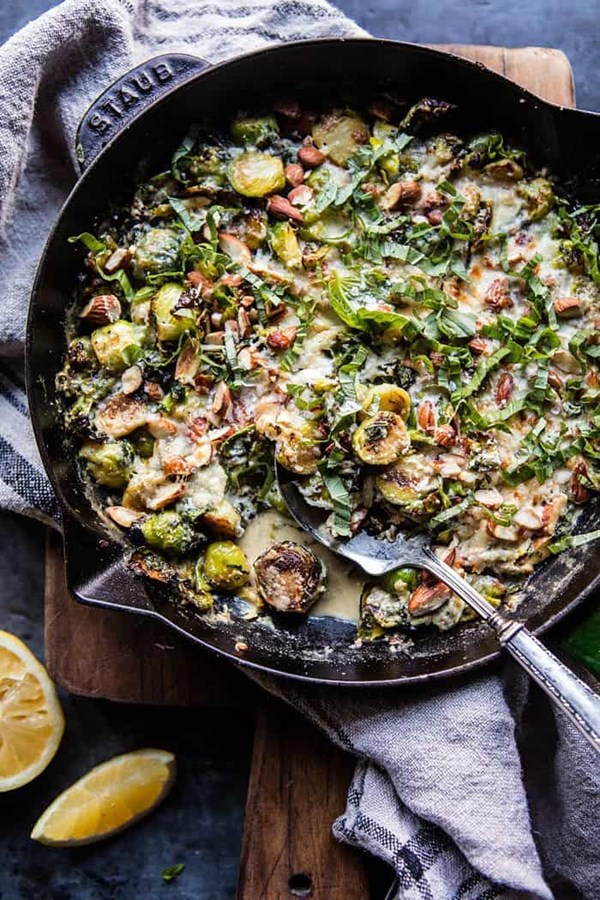 Lemony fried Brussels sprouts