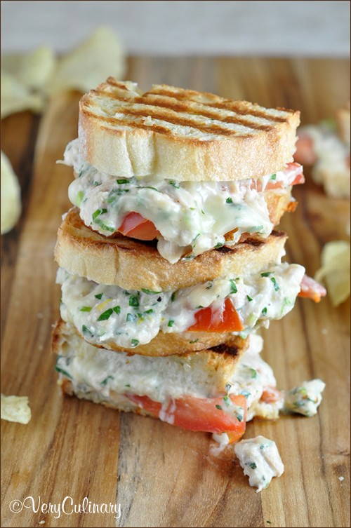 Lemony herb tuna melts with Fontina
