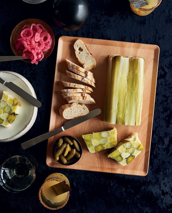 Lemony leek terrine