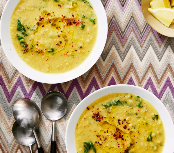 Lemony lentil & chard soup