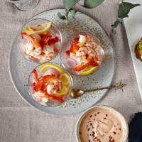 Lemony marinated prawn cocktail