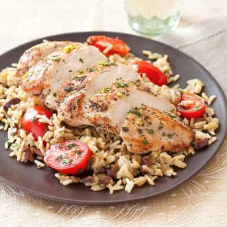 Lemony Mediterranean chicken and rice
