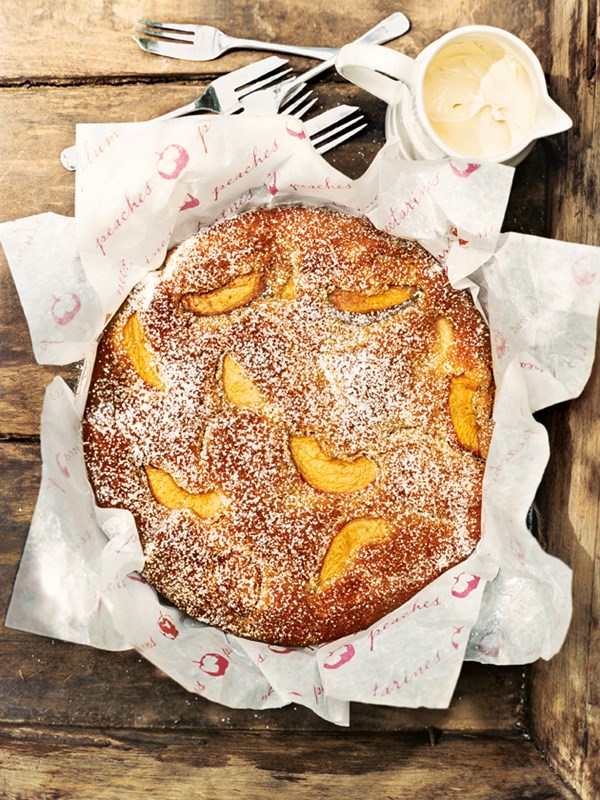 Lemony peach cake
