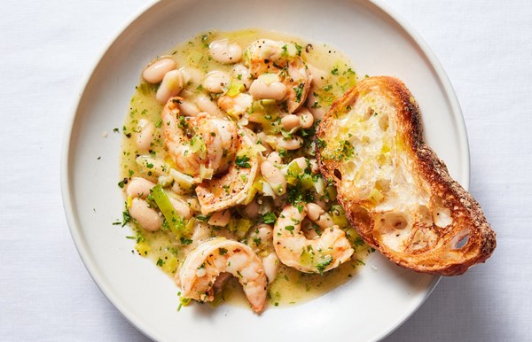 Lemony shrimp and bean stew [Sue Li]