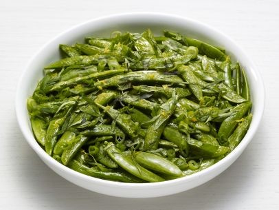 Lemony snap peas with basil