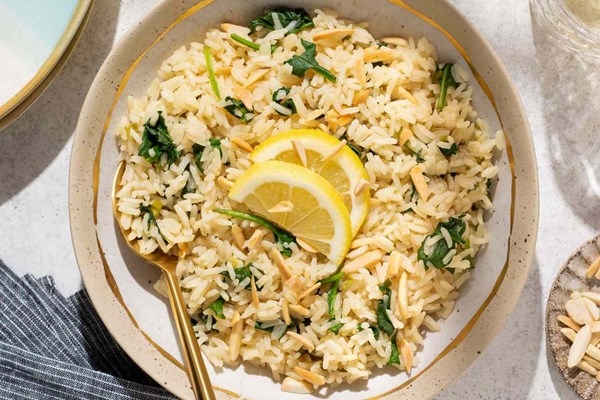 Lemony spinach rice