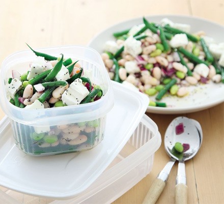 Lemony three bean & feta salad