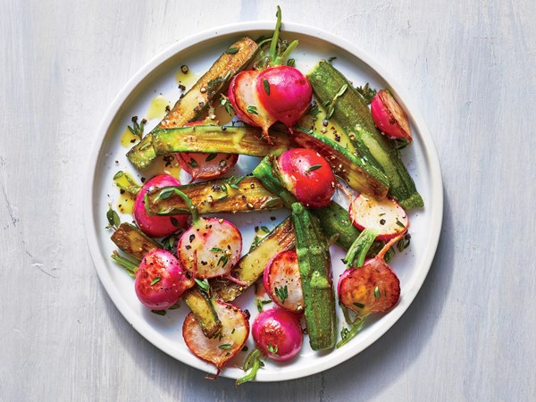 Lemony zucchini and radishes
