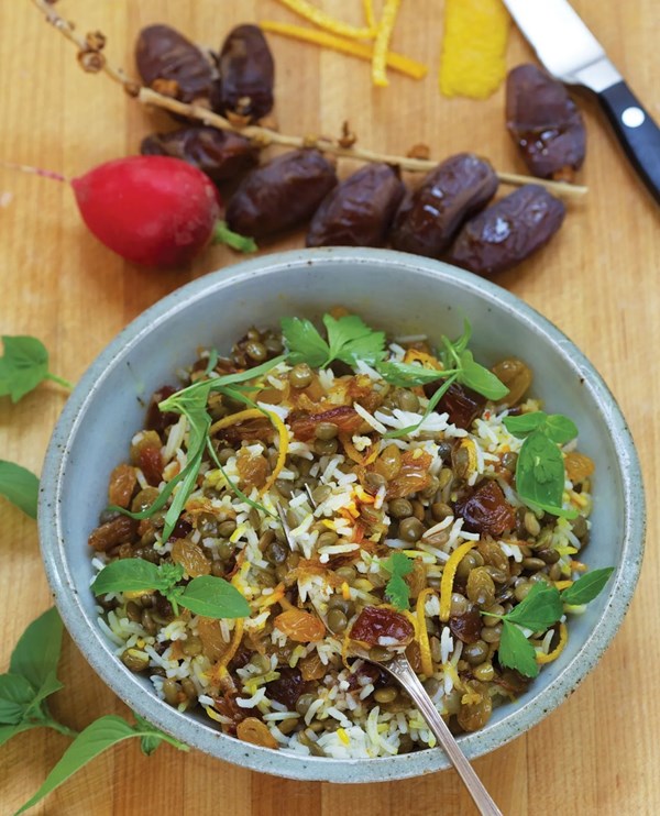 Lentil + date polow (Adas polow)