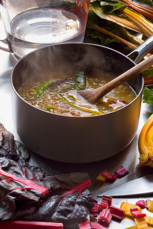 Lentil & rainbow chard soup