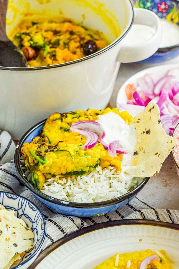 Lentil & spinach curry (Daal palak)