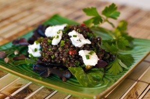 Lentil and brown rice salad