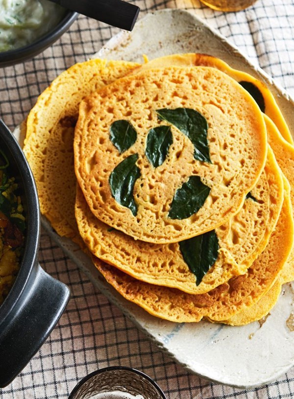 Lentil and curry leaf roti