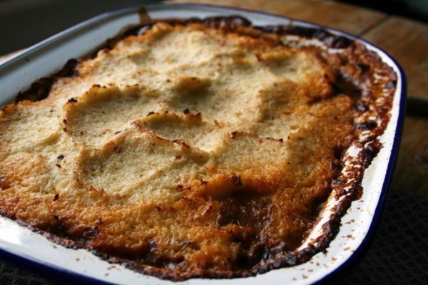 Lentil and mushroom cottage pie with creamy cauliflower mash