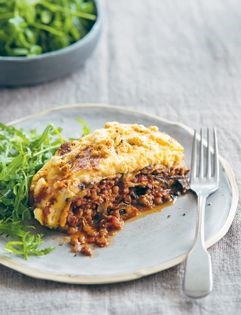 Lentil and mushroom moussaka