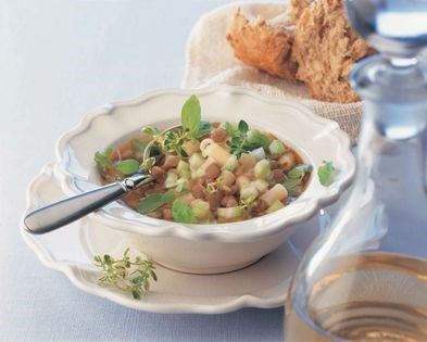 Lentil and pasta soup