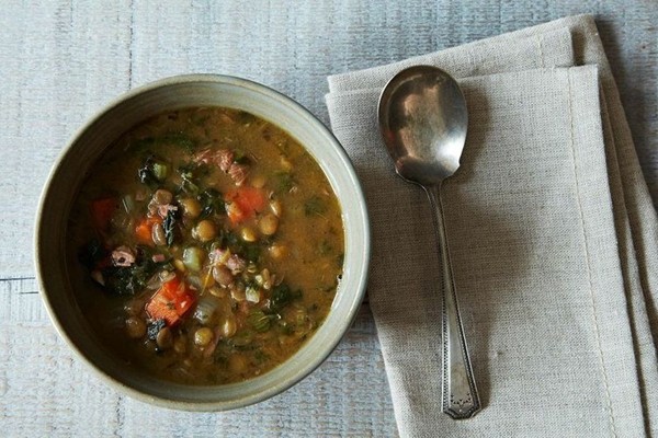 Lentil and sausage soup for a cold winter's night
