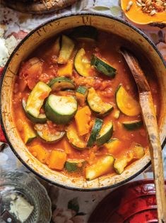 Lentil, butternut squash, and zucchini stew (Soczewicowe leczo)