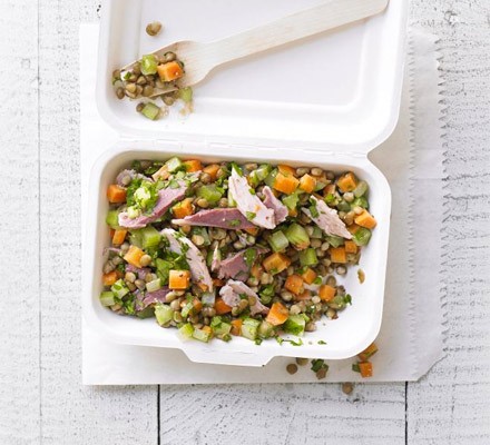 Lentil, carrot & ham salad
