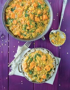 Lentil, chard & sweet potato curry
