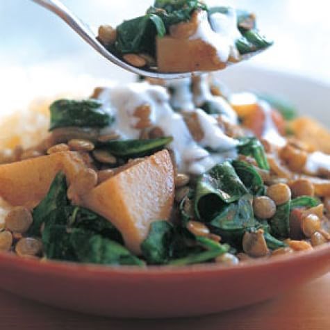Lentil, potato & spinach curry