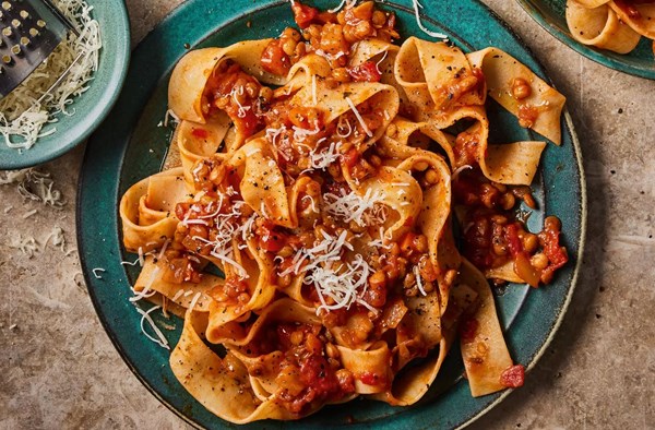 Lentil ragù with pappardelle