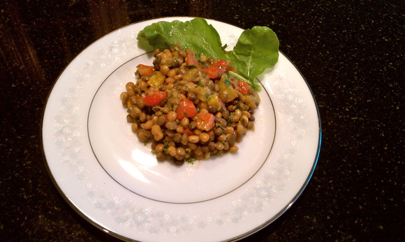 Lentil-red pepper salad