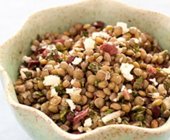 Lentil salad with carrots and cilantro