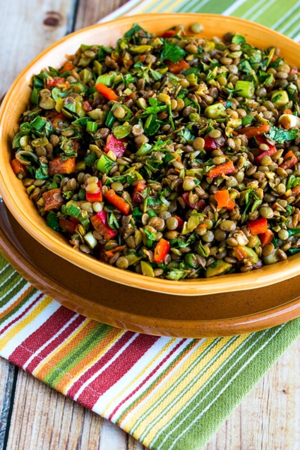 Lentil salad (with green olives)
