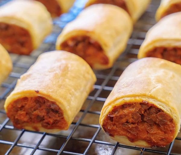 Lentil sausage rolls