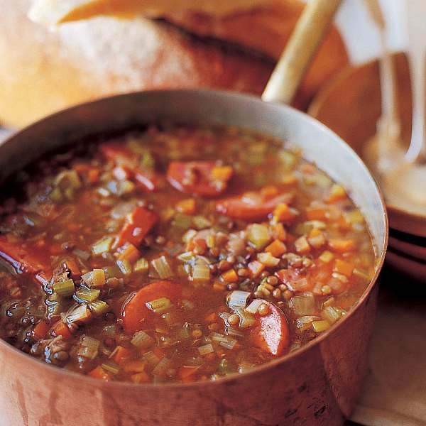 Lentil sausage soup