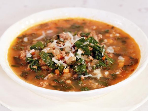Lentil soup with kale & sausage