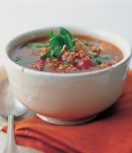 Lentil soup with orzo