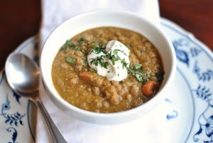 Lentil soup with smoked paprika and pancetta